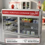 Kurumsal ihtiyaçlara özel, modüler tasarımlı KKD dolabı.